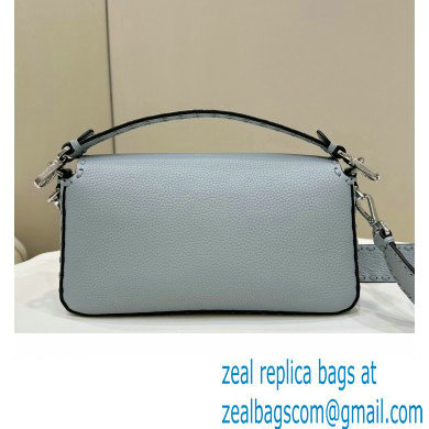 Fendi Medium Baguette Bag Light Blue Selleria with 612 hand-sewn topstitches 2024