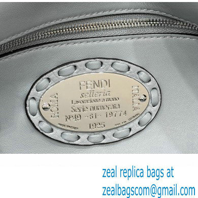 Fendi Medium Baguette Bag Light Blue Selleria with 612 hand-sewn topstitches 2024