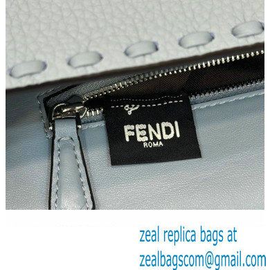 Fendi Medium Baguette Bag Light Blue Selleria with 612 hand-sewn topstitches 2024