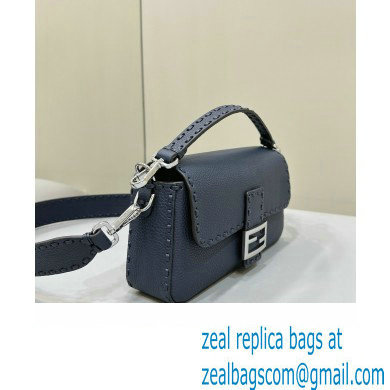 Fendi Medium Baguette Bag Midnight blue Selleria with oversize topstitching 2024