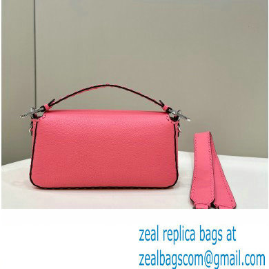 Fendi Medium Baguette Bag Pink Selleria with oversize topstitching 2024