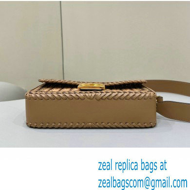 Fendi Medium Baguette Bag Sand and brown interlaced leather and raffia 2024