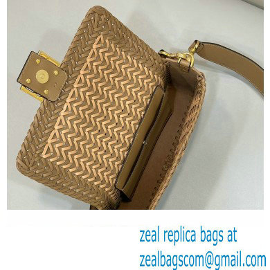 Fendi Medium Baguette Bag Sand and brown interlaced leather and raffia 2024