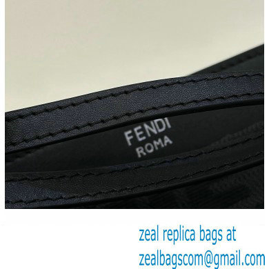 Fendi Medium Flat Pouch Bag FF fabric Black 2024