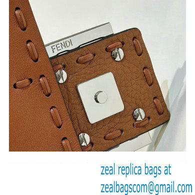 Fendi Mini Baguette Bag Brown Selleria with 309 hand-sewn topstitches 2024