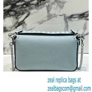 Fendi Mini Baguette Bag Light Blue Selleria with 309 hand-sewn topstitches 2024