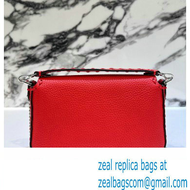 Fendi Mini Baguette Bag Red Selleria with 309 hand-sewn topstitches 2024