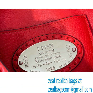 Fendi Mini Baguette Bag Red Selleria with 309 hand-sewn topstitches 2024