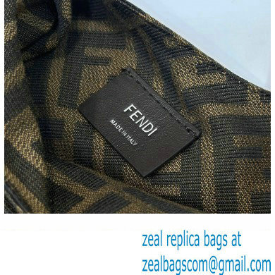 Fendi Mini Shopper Brown FF jacquard bag with knotted handle 2024