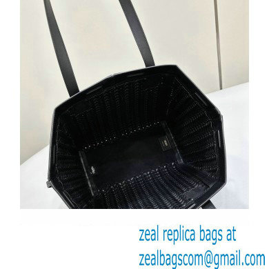 Fendi Origami Medium bag Black interlaced leather bag that can be transformed 2024