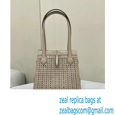 Fendi Origami Medium bag Dove gray interlaced leather bag that can be transformed 2024