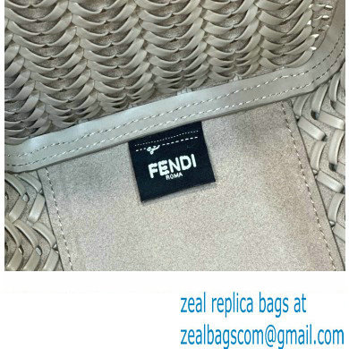 Fendi Origami Medium bag Dove gray interlaced leather bag that can be transformed 2024