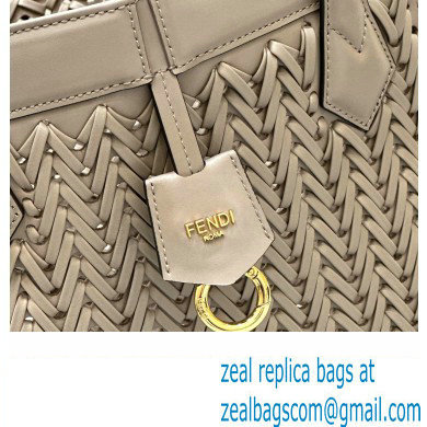 Fendi Origami Medium bag Dove gray interlaced leather bag that can be transformed 2024