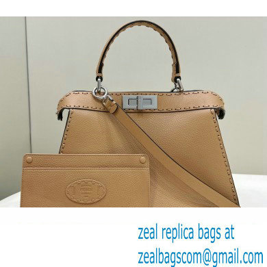 Fendi Peekaboo ISeeU Medium Bag Beige Selleria with oversized topstitching 2024