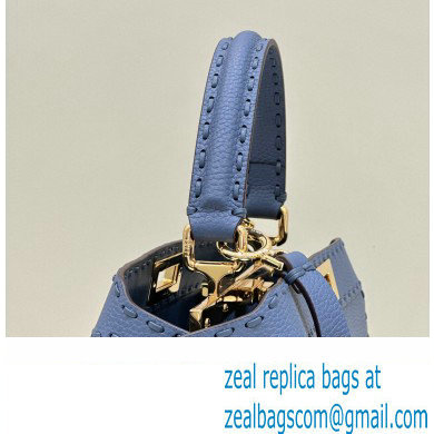 Fendi Peekaboo ISeeU Medium Bag Blue Selleria with oversized topstitching 2024