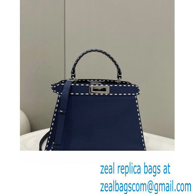 Fendi Peekaboo ISeeU Medium Bag Blue Selleria with topstitches 2024