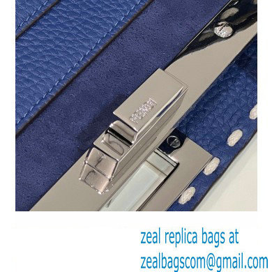 Fendi Peekaboo ISeeU Medium Bag Blue Selleria with topstitches 2024