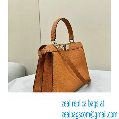 Fendi Peekaboo ISeeU Medium Bag Brown Selleria with oversized topstitching 2024