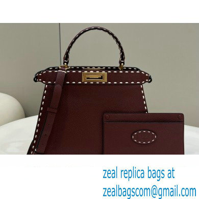 Fendi Peekaboo ISeeU Medium Bag Coffee Selleria with topstitches 2024