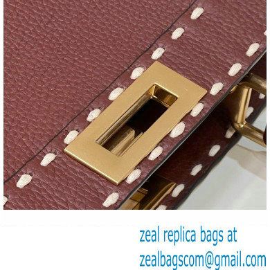 Fendi Peekaboo ISeeU Medium Bag Coffee Selleria with topstitches 2024