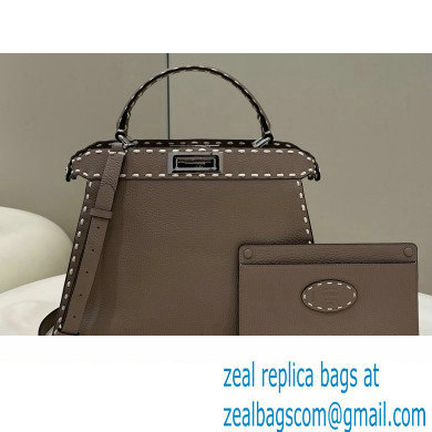 Fendi Peekaboo ISeeU Medium Bag Etoupe Selleria with topstitches 2024