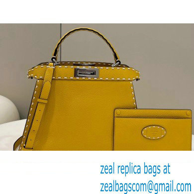 Fendi Peekaboo ISeeU Medium Bag Yellow Selleria with topstitches 2024