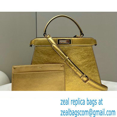 Fendi Peekaboo ISeeU Medium Bag in nappa Leather Gold 2024