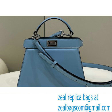 Fendi Peekaboo ISeeU Petite Bag in nappa Leather Light Blue 2024