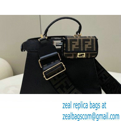 Fendi Peekaboo ISeeU Small Bag Black Selleria with topstitches 2024