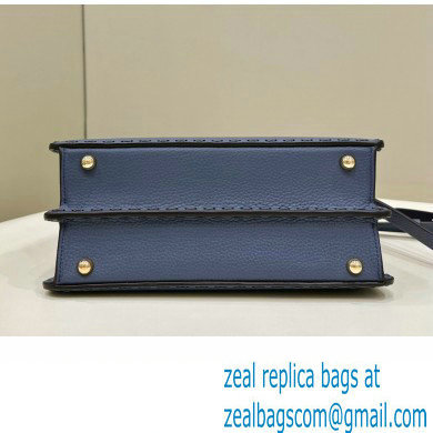 Fendi Peekaboo ISeeU Small Bag Blue Selleria with 556 hand-sewn stitches 2024