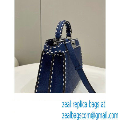 Fendi Peekaboo ISeeU Small Bag Blue Selleria with topstitches 2024