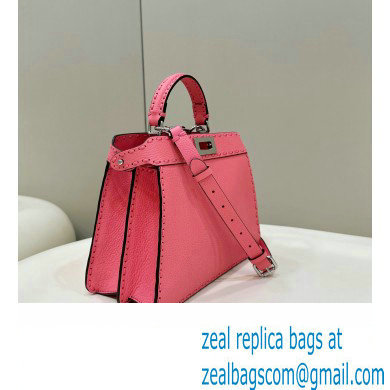 Fendi Peekaboo ISeeU Small Bag Pink Selleria with 556 hand-sewn stitches 2024