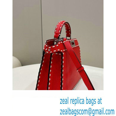 Fendi Peekaboo ISeeU Small Bag Red Selleria with topstitches 2024