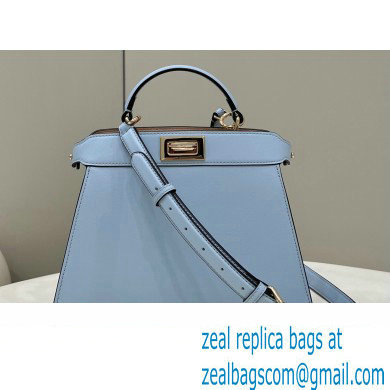 Fendi Peekaboo ISeeU Small Bag in nappa Leather Light Blue 2024