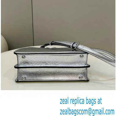 Fendi Peekaboo ISeeU Small Bag in nappa Leather Silver 2024