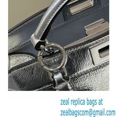 Fendi Peekaboo ISeeU Small Bag in nappa Leather Silver 2024