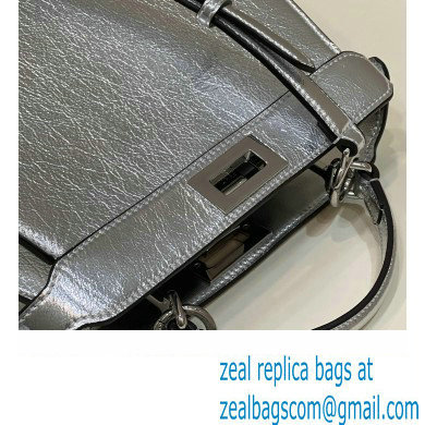 Fendi Peekaboo ISeeU Small Bag in nappa Leather Silver 2024