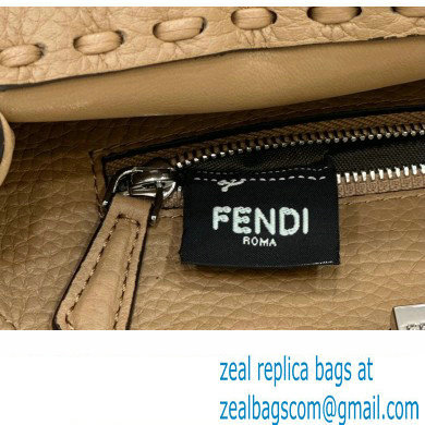 Fendi iconic Peekaboo Mini Bag Beige Selleria with 220 hand-sewn topstitches 2024