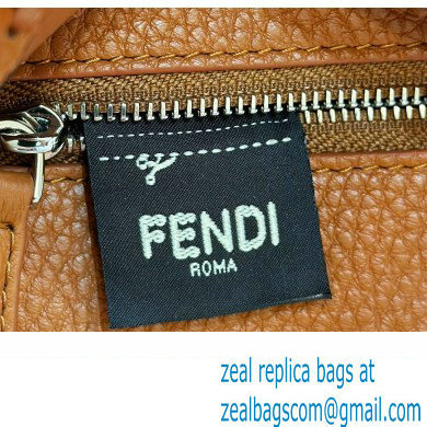 Fendi iconic Peekaboo Mini Bag Brown Selleria with 220 hand-sewn topstitches 2024