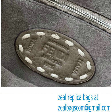 Fendi iconic Peekaboo Mini Bag Gray Selleria with topstitches 2024