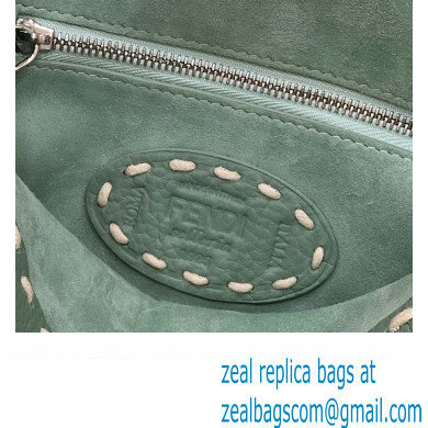 Fendi iconic Peekaboo Mini Bag Light Green/Python Selleria with topstitches 2024