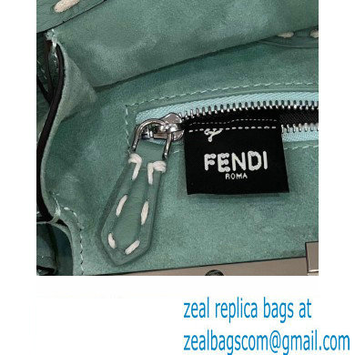 Fendi iconic Peekaboo Mini Bag Light Green/Python Selleria with topstitches 2024