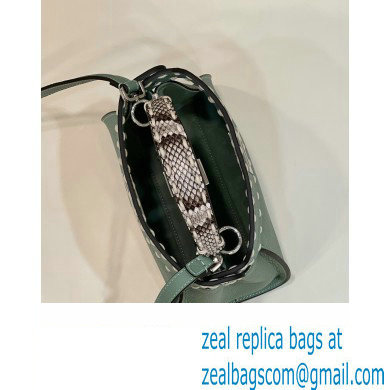 Fendi iconic Peekaboo Mini Bag Light Green/Python Selleria with topstitches 2024