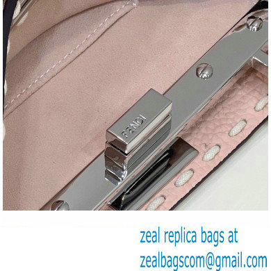 Fendi iconic Peekaboo Mini Bag Light Pink Selleria with topstitches 2024