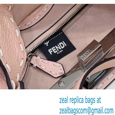 Fendi iconic Peekaboo Mini Bag Light Pink Selleria with topstitches 2024