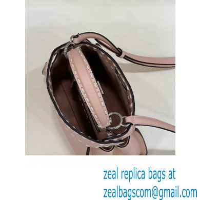 Fendi iconic Peekaboo Mini Bag Light Pink Selleria with topstitches 2024