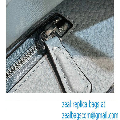 Fendi iconic Peekaboo Mini Bag Light blue Selleria with 220 hand-sewn topstitches 2024