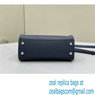 Fendi iconic Peekaboo Mini Bag Midnight blue Selleria with 220 hand-sewn topstitches 2024