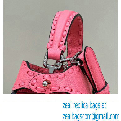 Fendi iconic Peekaboo Mini Bag Pink Selleria with 220 hand-sewn topstitches 2024