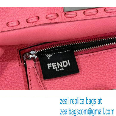 Fendi iconic Peekaboo Mini Bag Pink Selleria with 220 hand-sewn topstitches 2024